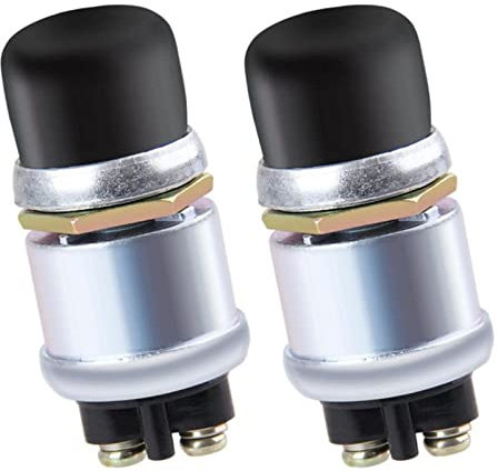 2Pcs Avviamento del motore del clacson Interruttore di avviamento a pulsante SPST Impermeabile 50A 12V per auto da barca