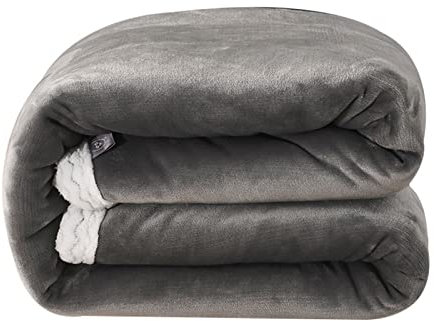 JYSSH Flauschige Kuscheldecke Wohndecke Fleecedecke, Extra Weich Warm Schlafdecke Plüschdecke, Felldecke Für Bett Sofa Schlafzimmer Büro,Grey-39x47/100x120cm