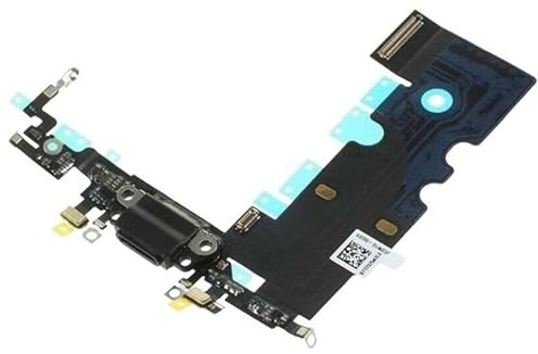 Genérico FLEX CARGA PARA IPHONE 8, SE 2020, PLACA CONECTOR CABLE ANTENA MICROFONO, NEGRO