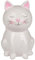 PhiLuMo Keramik Spardose/Sparbüchse - Katze Kitty in weiß - abschließbar - 16 x 11 cm