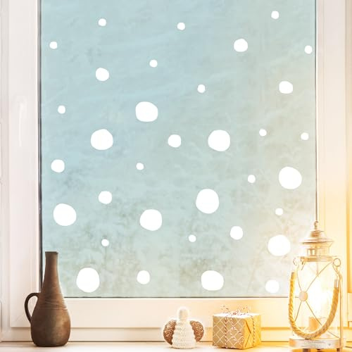 Fensterbild Weihnachten Winter Schneebälle Schnee Schneekugeln, Fensterdeko winterliche Fensterdeko