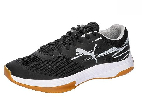 PUMA Unisex Varion Ii Indoor Court Shoe, Black Cool Light Gray Yellow Blaze Gum, 41 EU