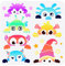 FINGERINSPIRE Little Peepers Schablone 30 x 30 cm Little Monster Malschablone Kunststoff 7 Stile Monster Muster Schablone Wiederverwendbar Kreative DIY Handwerk und Dekor zum Malen auf Holzstoffwänden