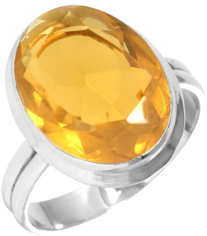 Citrin Quarz Ring 925 Sterling Silber Handgemacht Schmuck Größe 59 (18.8) (99040_CIT_R10)