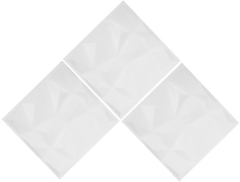 HEMOTON 3St Dreidimensionales Wandpaneel 3D-Wandpaneel aus Kunststoff Schlafzimmer Wandpaneele Diamant-Dekor Fliese 3D-Wandpaneel aus PVC Wandpaneele für das Büro drinnen