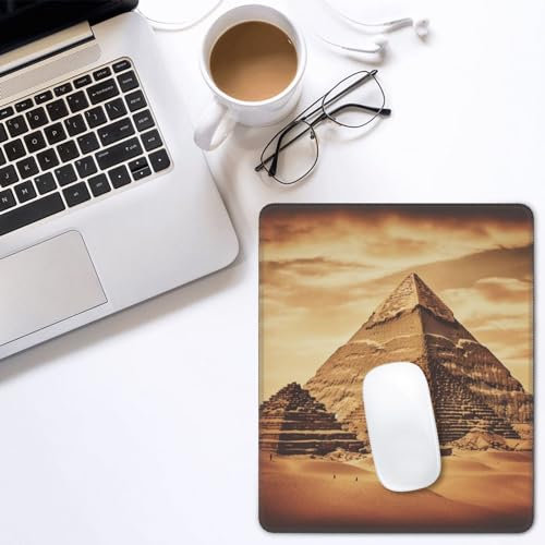 Mauspad mit rutschfester Unterseite, Vintage-Stil, tolle ägyptische Pyramide, Gaming-Mauspad, Schreibtisch-Schutzmatte, Computer-Mauspads für Mann und Frau, Schreibtischunterlage mit genähten Kanten