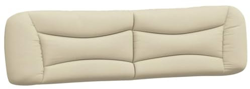 vidaXL Kopfteil Kissen Hvar, Kopfteilkissen mit Reißverschluss, Rückenkissen mit hervorragender Rückenlehne, Kopfkissen Lesekissen, Creme 200cm Stoff