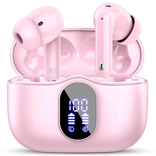 Bluetooth Kopfhörer, Kopfhörer Kabellos Bluetooth 5.3 Sport In Ear Kopfhörer mit 4 Mikrofon, 40 std Spielzeit, LED-Anzeige, ENC Lärmreduzierung, HiFi Stereo Ohrhörer für Arbeit und Studium