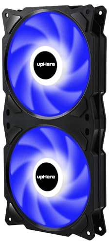 upHere 240mm AIO Square Frame Case Fan PF240BE3 3-Pin Blue LED for PC Case and Liquid Cooling