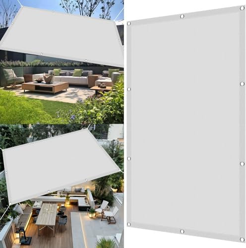 Voiles Ombrages Rectangulaire 140 x 200 cm Rectangulaire Jardin Parasol Filet de D'Extérieur Extérieur, Jardin, Terrasse, Balcon Protection UV 98% Perméable avec Corde, Blanc