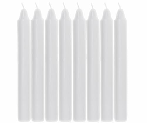 Scentoria 20er Stabkerzen Ø 1,5 cm x 17 cm, Spitzkerzen Weiß, Kerzen Lang mit 4 Std Brenndauer, Tafelkerzen Weiß, Geruchlos Stabkerze für Tisch dekoration, Bankett, Hochzeit