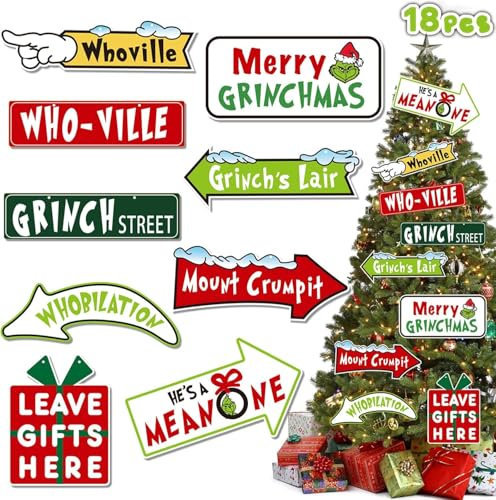 18 Stück -Weihnachtsdekorationen, hängende Ornament, Weihnachtsbaumschmuck, Zuhause, Party Christmas Decorations (grün)