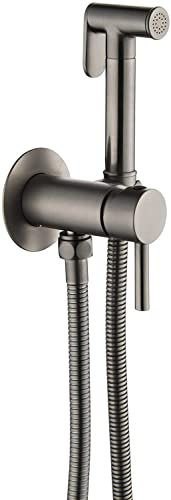 Hand-Bidet-Sprühgerät für Toilette, wandmontiertes Stoffwindel-Sprühset, Messing-Bidet-Sprühset, Einhand-WC-Bidet-Sprühset mit 150 cm Brauseschlauch, grau