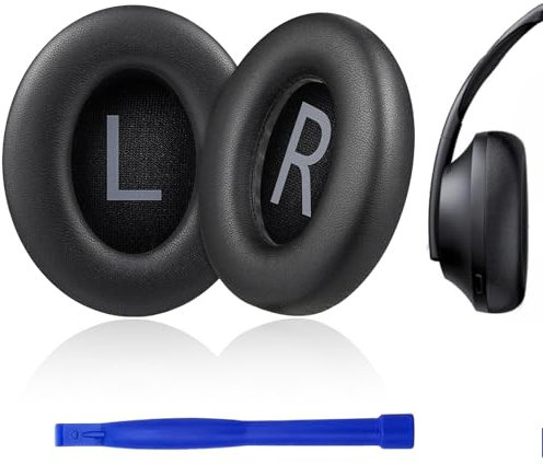 Ersatz Ohrpolster für Bose NC700 / Bose 700, 1 Paar Cushions Verbesserte Noise Cancelling Kopfhörer,Earpads Polster mit Memory-Schaum,weicherem Leder und Kopfhörer Ersatzpolster,Schwarz
