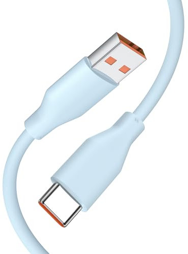 Câble USB C 1m 6A 120W Charge Turbo pour XiaoMi 14T 13T 12T 11T Pro Silicone Câble USB Type C Charge Rapide Câble Transfert Données pour Redmi Note 14 13 12 11 10 Pro 14C Pad 7 6 POCO X7 X6 X5 M4 bleu