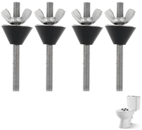 GIONAR 4 Sets M6x70mm Toilet Seat Hinge Repair Kit, Stainless Steel Toilet Seat Fittings, Non-Slip Toilet Seat Fixing Set, Bottom Hinges for Wobbly Seats, Toilet Hinge Repair Fittings