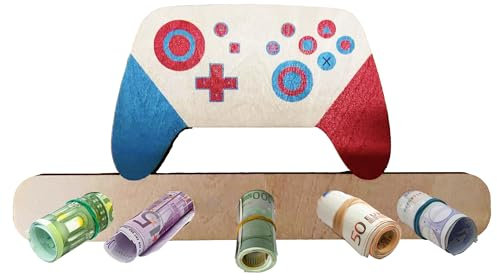 Cadeau Anniversaire Gamer - Porte-Argent en Bois pour PS4/PS5/Xbox/Switch - Idée Cadeau pour Joueurs - Accessoires Gaming - Cadeau Original Homme/Femme - Décoration Gamer