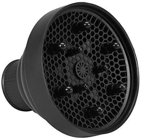 Difusor de secador de pelo profesional adaptador para - Secador de cabello plegable herramienta de peluquería capot Universal 13.8 x 11.5 cm, color negro