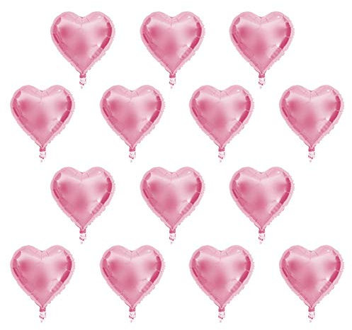 10pcs 10 Pollici Cuore Alluminio Palloncini Foglio Di Alluminio Festa Compleanno A Forma Di Cuore Decorazione Decorazioni Feste Set(Rosa)