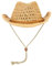 ITODA Chapeau de Cow-Boy en Paille Chapeau de Soleil à Larges Bords Panama d'été avec Bande Réglable pour Femme Homme Casquette Visière de Voyage Camping Plage Extérieur