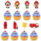 Amosfun 24 StüCk Feuerwehr Cake Topper - Tortendeko FüR Kindergeburtstage, Feuerwehrmann Und Feuerwehrauto Designs FüR Festliche Torten