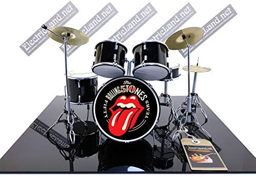 Mini Drum Kit The Rolling Stones 50th Anniversary Gadget Tribute Miniaturen Rock 25cm Modellskala 1:4 Sammlerbox Schlagzeugset Sammlermodell