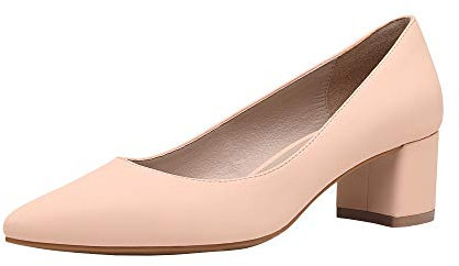 DREAM PAIRS Escarpins Femme Élégantes Chaussure à Talons Confortable Escarpin Classique,Size 40,Abricot/Nubuck/PU,DPU212