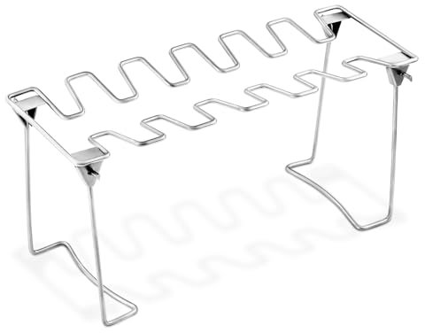 Support pour cuisses et ailes de poulet pour gril, fumoir – Facile à utiliser – 12 emplacements – Support en acier inoxydable de haute qualité pour baguettes de poulet pour une cuisson parfaite