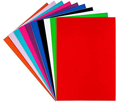 Ideen mit Herz Gomma espansa autoadesiva, effetto feltro, DIN A4, 2 mm, 10 colori, 10 fogli