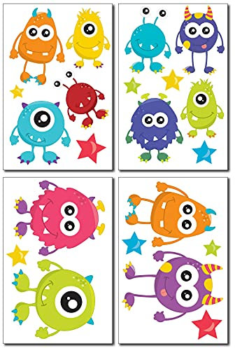 Samunshi® Wandtattoo Süße Monster Set Wandbilder Kinderzimmer Deko Junge Wandtattoo Kinderzimmer Mädchen Wandsticker Kinderzimmer