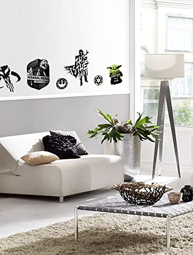 Komar Star Wars Wandtattoo Mandalorian Legend - 50 x 70 cm (Breite x Höhe) - 6 Teile - Mandalorianer, Baby Yoda, Deco-Sticker, Wandaufkleber, Wandsticker, Wanddeko, Kinderzimmer - 14068h