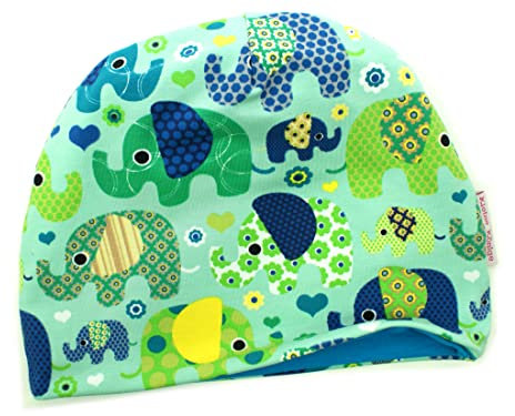 Kleine Könige Mütze Kinder Jungen Beanie · Modell Elefant Elefantenparty türkis, Petrol · Ökotex 100 Zertifiziert · Größe 86/92 (KU 45-47)