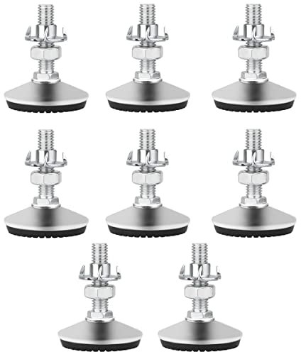 Drenky Möbelfüße Verstellbar, Stellfüße Höhenverstellbar Schwerlast 8 Stück M10 x 30mm Nivellierfüße mit Einschlagmuttern und Geräuscharme rutschfeste Kunststoffbasis