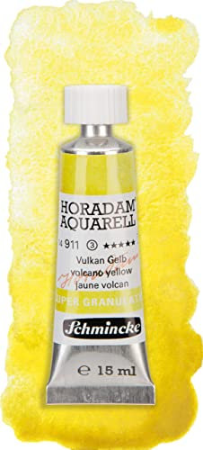 Schmincke – HORADAM® AQUARELL, Super Granulation, Vulkan Gelb, 15 ml, sehr stark granulierende Farbtöne, feinste, supergranulierende Aquarellfarben