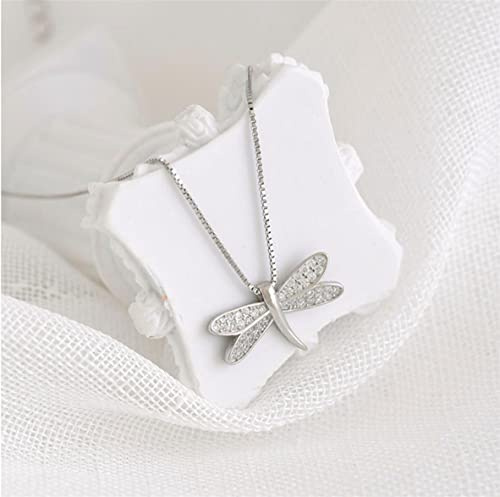 ZAGZIG 925 Sterling Silber Kristall Libelle Charm Halsketten Anhänger Choker Statement Halskette Für Frauen Party Schmuck Geschenk