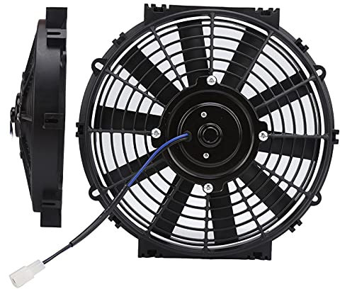 Electric Cooling Fan Radiator 10in Slim 24V 80W 2100RPM 10 Straight Blades Universal for Car