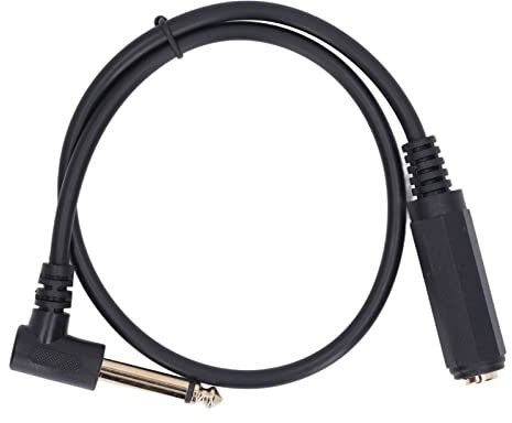 Cable de Audio Estéreo, Cable de Audio de Micrófono de 0,5 M Y 1/4 Pulgadas, Cable de Extensión Estéreo Mono de ángulo Recto de 6,35 Mm Macho a Hembra para Micrófono