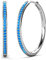 YOURDORA Creolen Ohrringe Damen Silber 925 Groß Kreis 2.5cm mit Bunte Steine Schmuck (Heller Saphir, Silber rhodiniert)