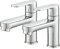 Maynosi Bathroom Basin Pillar Taps, 1/2 C Pair Sink Mixer Taps, 1/4 Turn Cloakroom Twin Faucets, 2 PCS Modern Round Style Taps, Solid Brass, Chrome Plated