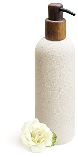 Asashizen 250 ml japanischer Stil Seifenspender, leicht zu befüllender Flüssigkeitsspender, Gelspender für Küchenspüle, nachfüllbare Shampoo- und Conditioner-Flaschen mit Holzpumpe