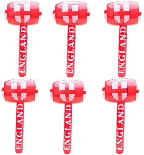 Toyland® 6 x 28 Inch Inflatable England Hammer - World Cup - Euros - Football Match Accessories Women's Euros Euro 2025