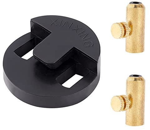 FINGERINSPIRE 2 Stück Wolfston Eliminator & 1 Stück schwarzer runder zwei Loch Cello Dämpfer Eliminator, goldener Wolfston Dämpferrohr, einstellbares Cello Wolfston Set für Violoncello Teile