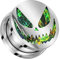 beyoutifulthings Ohr-Tunnel Silber Halloween Fratze Opal-Glitzer Grün Ohr-Piercing Ohr-Schmuck Plug Screw Fit Schraub-Verschluss 8-mm