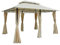 Outsunny Gazebo da Giardino 3x4 m con Tende e Tetto a 2 Livelli in Acciaio e Poliestere, Bianco Crema