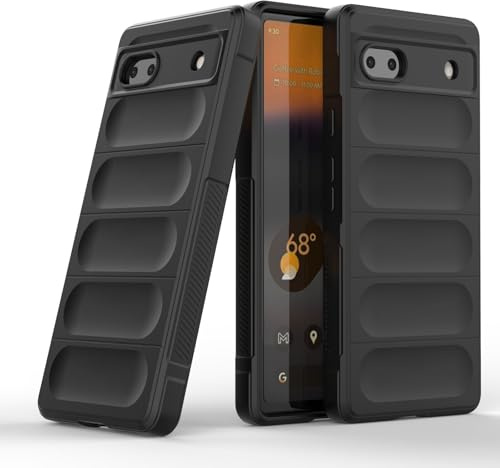 Handyhülle kompatibel mit Google Pixel 6A | TPU Silikon Bumper Case | Outdoor Schutzhülle mit Stoßschutz | Schwarz