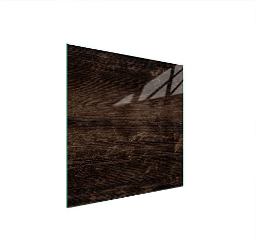 DarHuas Herdabdeckplatte 50x52 cm 1-teilig Ceranfeldabdeckung Induktion Herdschutz Spritzschutz Glasplatte Deko Schneidebrett, Holz Braun