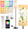 Stehlampe, Stehlampe Wohnzimmer mit 2 Lampenschirmen, mit Alexa Google Assistant, WiFi-Fernbedienung, Smart RGB, Modernes Stehlampe Dimmbar mit Musiksynchronisation, DIY-Modi, Ambiente-Farbwechsel