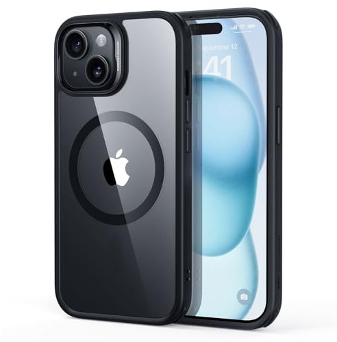 ESR for iPhone 15 Plus Case, Compatible with MagSafe, Military-Grade Protection, Yellowing Resistant, Scratch-Resistant Back, Magnetic Phone Case for iPhone 15 Plus, Classic Series, Clear Black