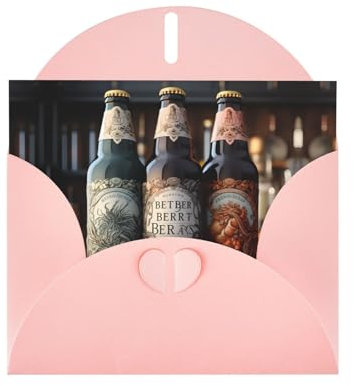 BROLEO Weihnachtskarten aus Perlglanzpapier, 3 Stück, Pink