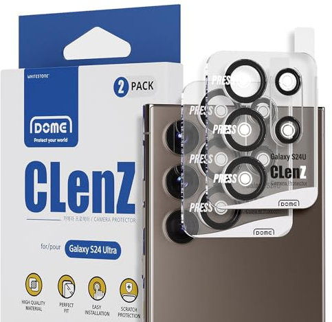 Whitestone Protection d'appareil photo dôme pour Galaxy S24 Ultra Installation One Touch